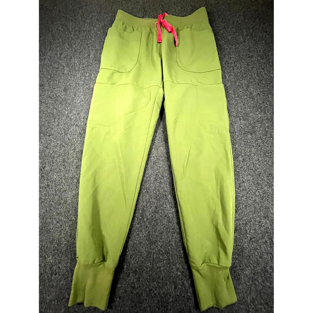 FIGS Technical Collection Cargo Scrub Pants Women's Small Green Drawstring Waist